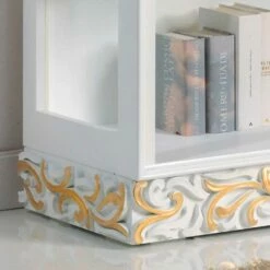 Showcases In Hout Design Met 3 Glazen Leggers Kush, Made In Italy -Slide Shop vetrina di design in legno con 3 ripiani in vetro kush made in italy 2