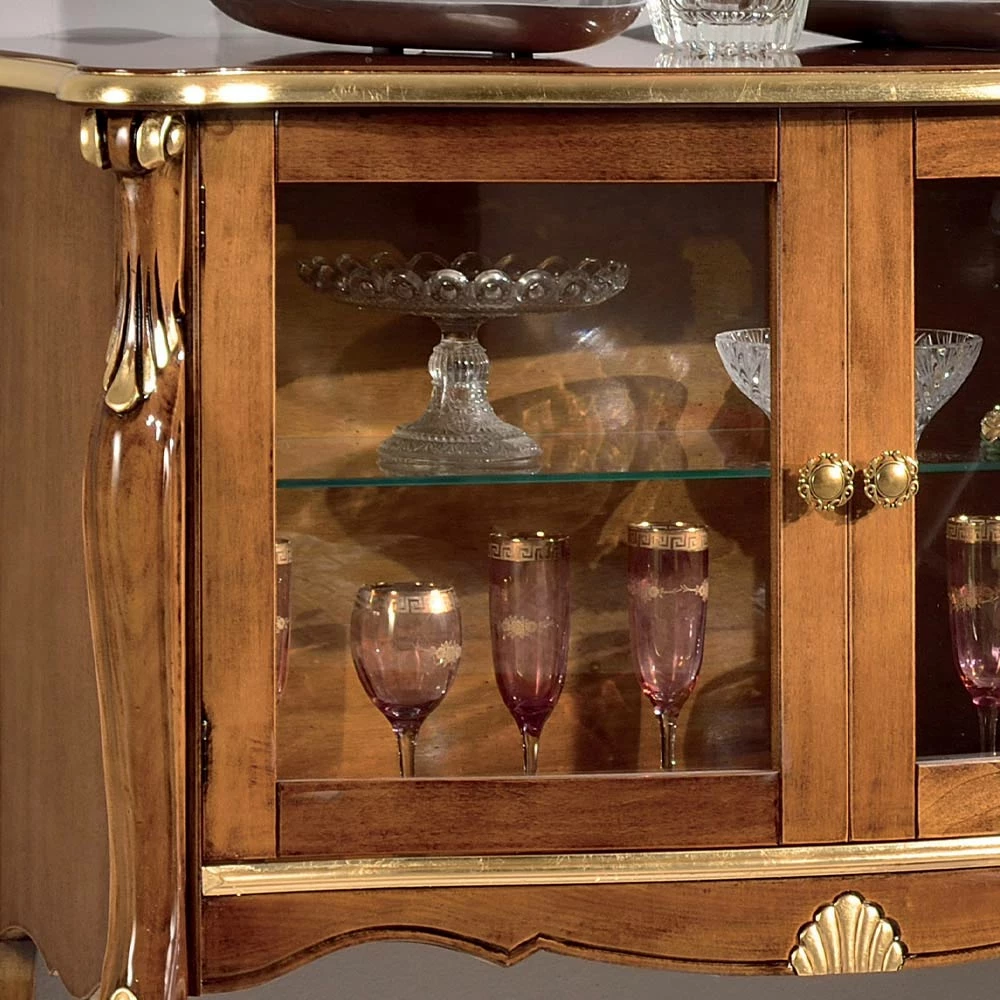 Woonkamervitrine 2 Deuren In Walnoot Of Wit Hout Gemaakt In Italië - Londen 5 Woonkamervitrine 2 Deuren In Walnoot Of Wit Hout Gemaakt In Italië - Londen - Afbeelding 5