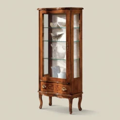 Klassieke Woonkamervitrine In Walnoothout Met Deur Made In Italy - Versaille