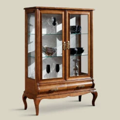 Luxe Woonkamervitrine In Klassiek Notenhout Gemaakt In Italië - Hastings -Slide Shop vetrina soggiorno di lusso in legno noce classica made in italy hastings 4