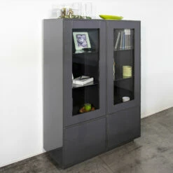 Vitrine In Melaminehout Met 2 Glazen Deuren Made In Italy - Ylenia