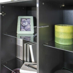 Vitrine In Melaminehout Met 2 Glazen Deuren Made In Italy - Ylenia -Slide Shop vetrinetta in legno nobilitato con 2 ante in vetro made in italy ylenia 8