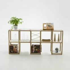 Modern Boekenkast Zia Babel I Castelli 1, Massief Eiken