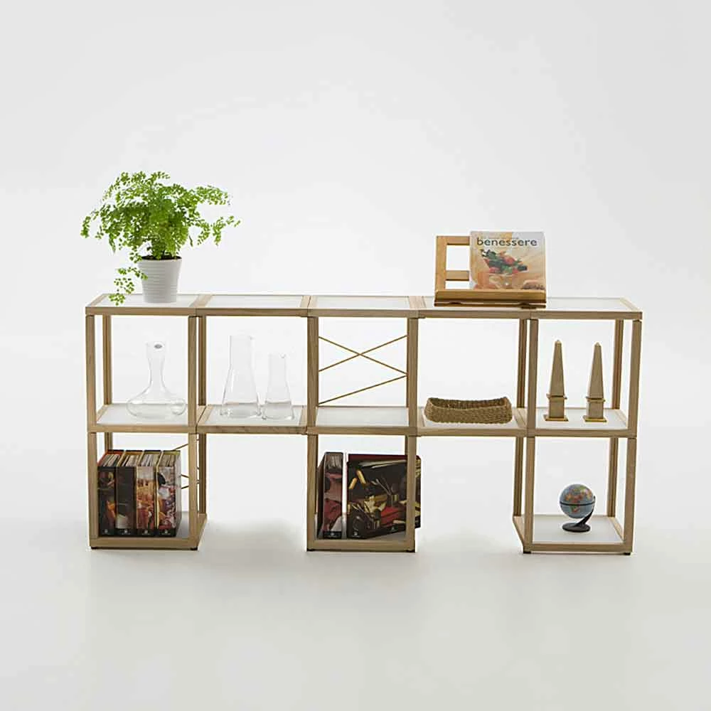 Modern Boekenkast Zia Babel I Castelli 1, Massief Eiken 1 Modern Boekenkast Zia Babel I Castelli 1, Massief Eiken