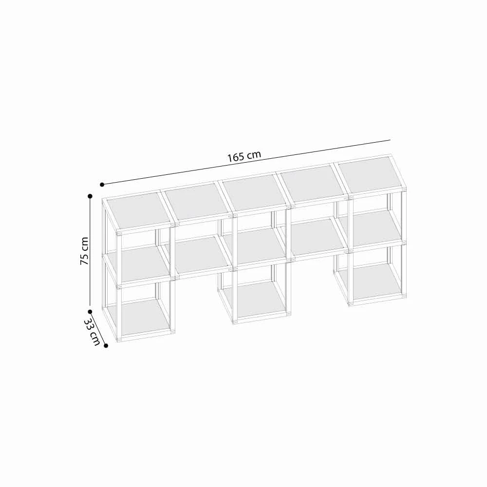 Modern Boekenkast Zia Babel I Castelli 1, Massief Eiken 2 Modern Boekenkast Zia Babel I Castelli 1, Massief Eiken - Afbeelding 2