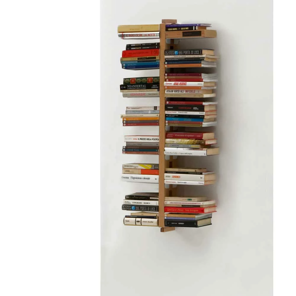 Muur Boekenkast Modern Design Tante Bice, Handgemaakt Product In Massief Hout 3 Muur Boekenkast Modern Design Tante Bice, Handgemaakt Product In Massief Hout - Afbeelding 3