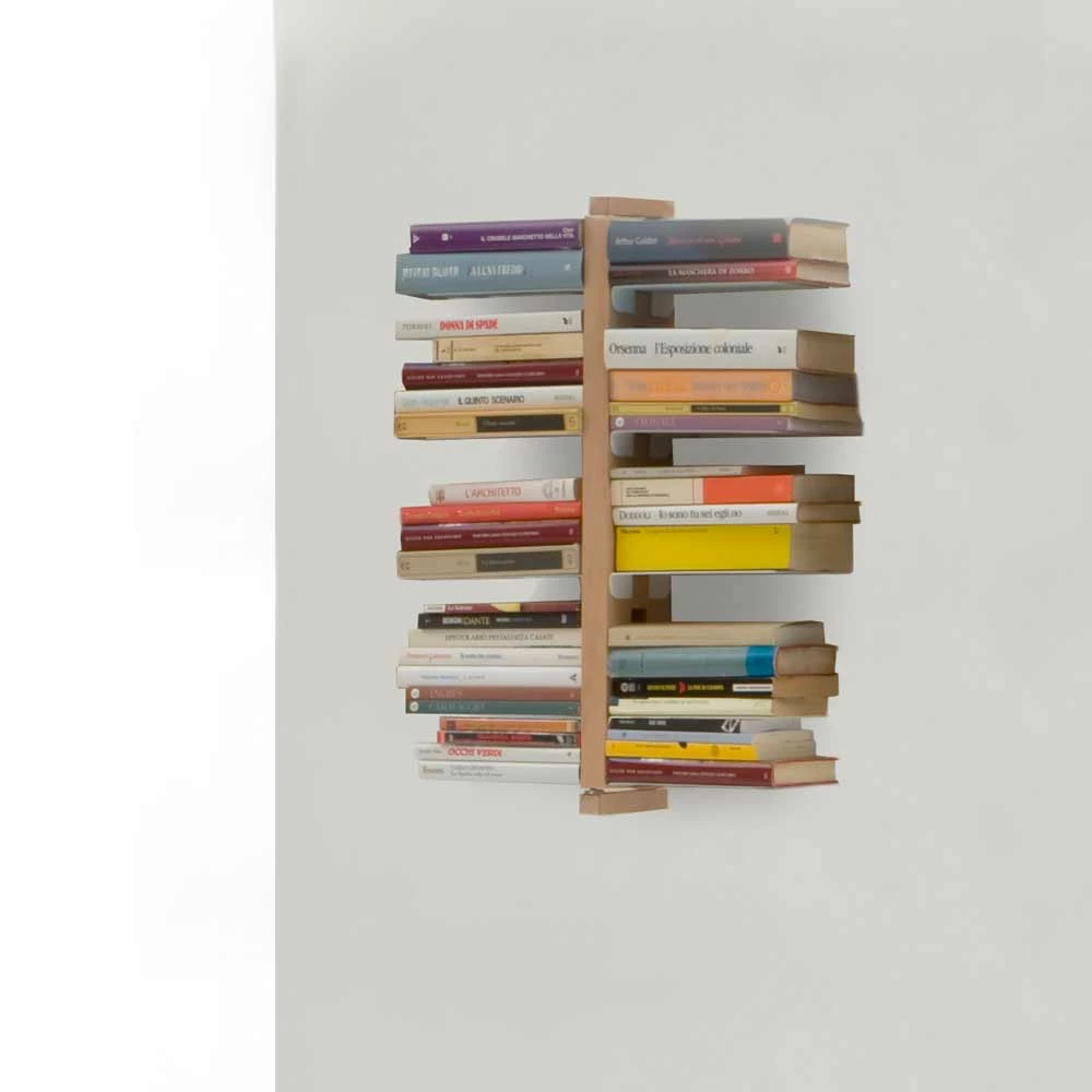 Muur Boekenkast Modern Design Tante Bice, Handgemaakt Product In Massief Hout 5 Muur Boekenkast Modern Design Tante Bice, Handgemaakt Product In Massief Hout - Afbeelding 5